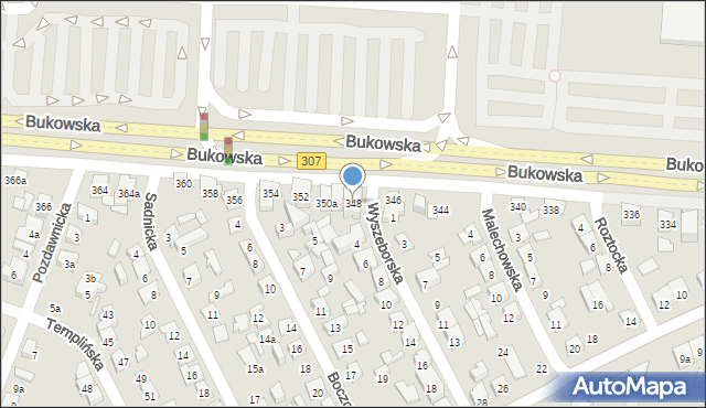 Poznań, Bukowska, 348, mapa Poznania