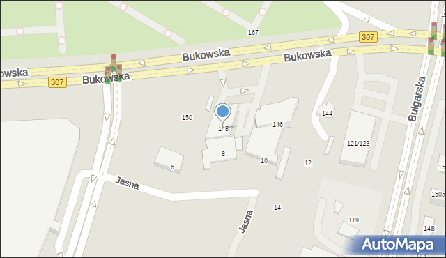 Poznań, Bukowska, 148, mapa Poznania