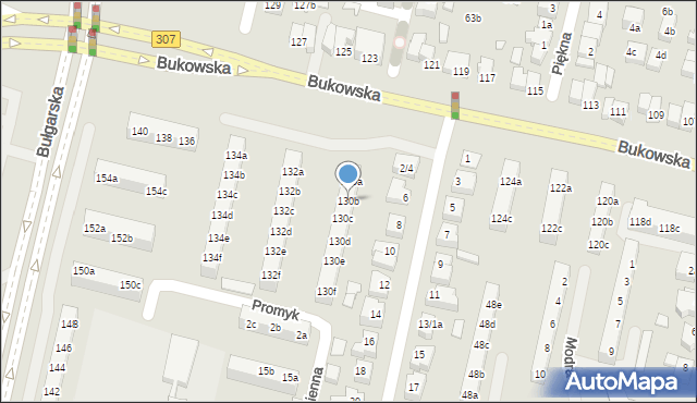 Poznań, Bukowska, 130b, mapa Poznania