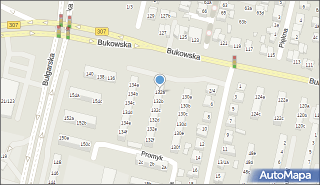 Poznań, Bukowska, 132a, mapa Poznania