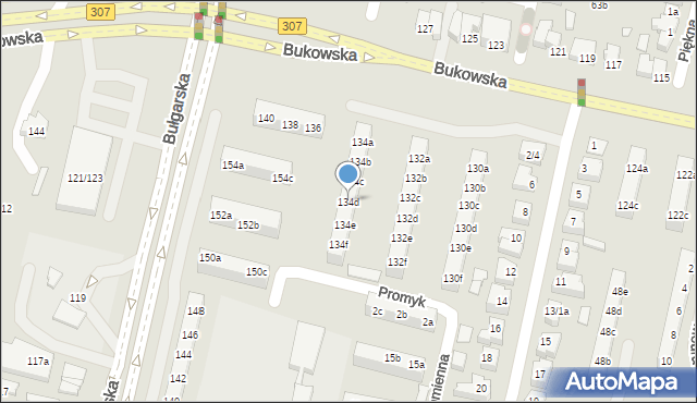 Poznań, Bukowska, 134d, mapa Poznania