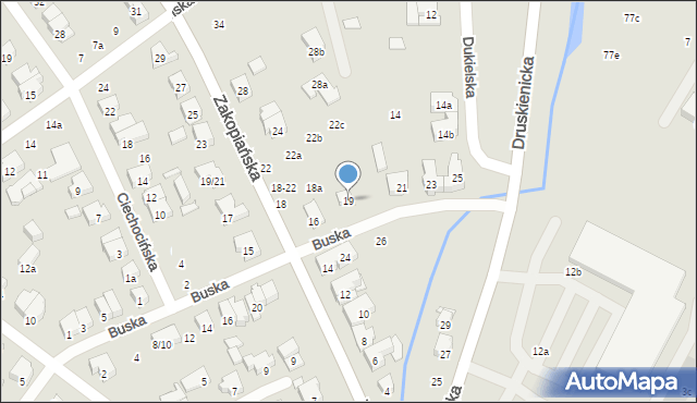 Poznań, Buska, 19, mapa Poznania