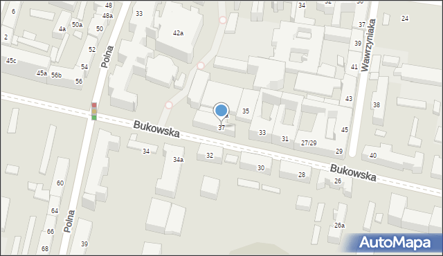 Poznań, Bukowska, 37, mapa Poznania