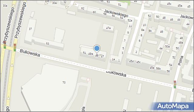 Poznań, Bukowska, 49, mapa Poznania