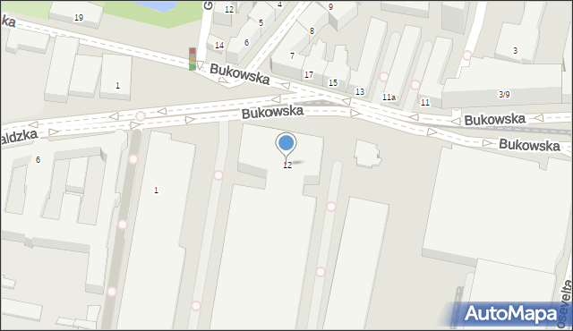 Poznań, Bukowska, 12, mapa Poznania