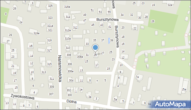 Poznań, Bursztynowa, 29, mapa Poznania