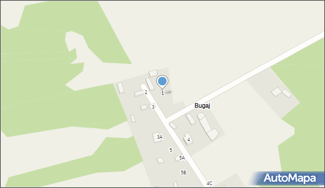 Pradła, Bugaj, 1, mapa Pradła