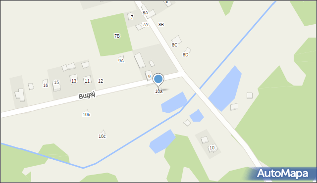 Pradła, Bugaj, 10a, mapa Pradła