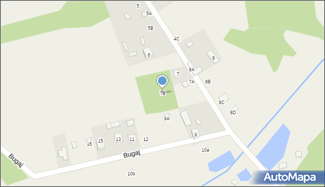 Pradła, Bugaj, 7B, mapa Pradła