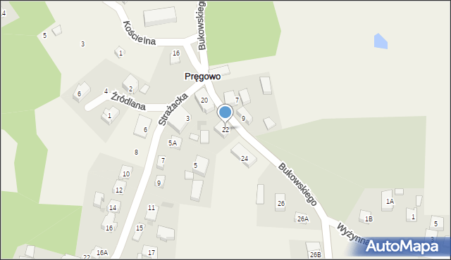 Pręgowo, Bukowskiego Bronisława, prof., 22, mapa Pręgowo