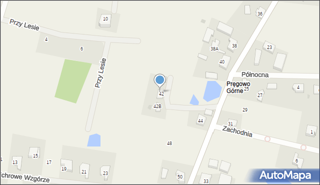 Pręgowo, Bukowskiego Bronisława, prof., 42A, mapa Pręgowo