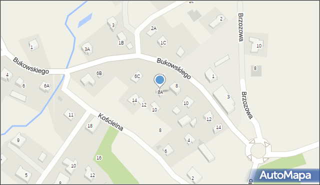 Pręgowo, Bukowskiego Bronisława, prof., 8A, mapa Pręgowo