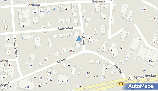 Pruszków, Bukowa, 1, mapa Pruszków