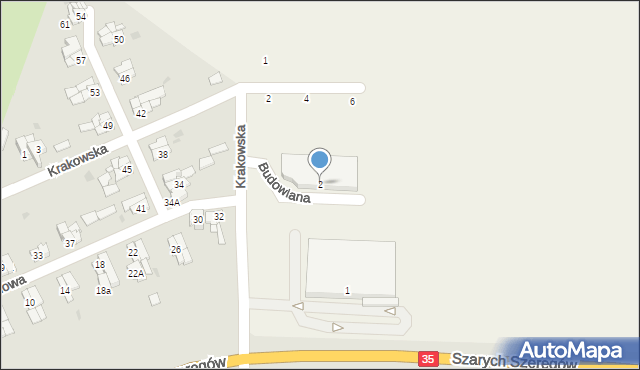 Pszenno, Budowlana, 2, mapa Pszenno