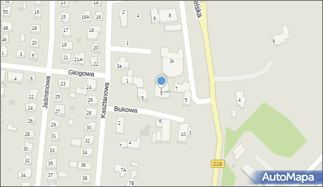 Puck, Bukowa, 3, mapa Puck