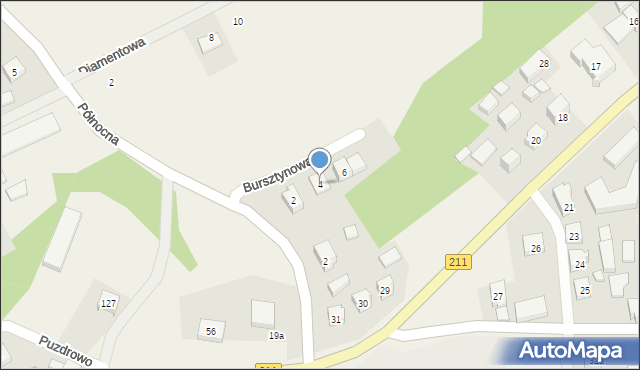 Puzdrowo, Bursztynowa, 4, mapa Puzdrowo