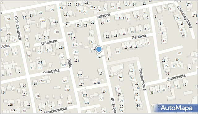 Radom, Bursztynowa, 14, mapa Radomia