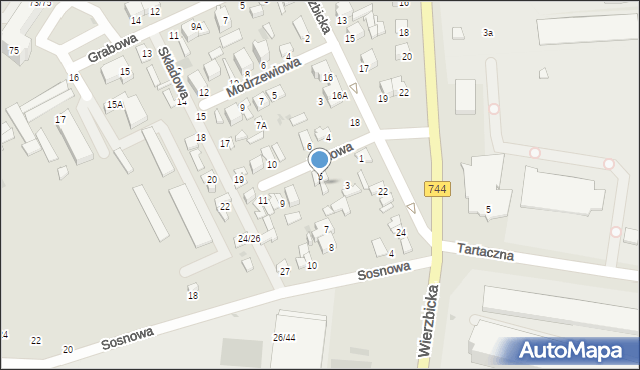 Radom, Bukowa, 5A, mapa Radomia