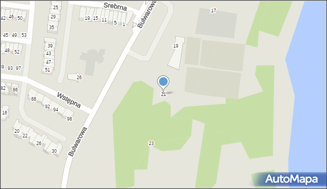 Radom, Bulwarowa, 21, mapa Radomia