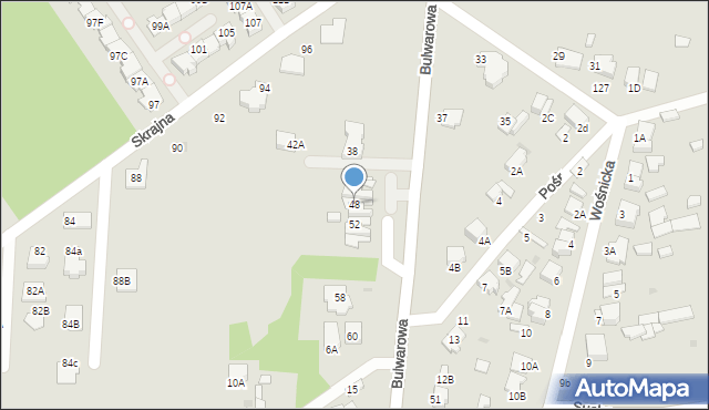 Radom, Bulwarowa, 48, mapa Radomia
