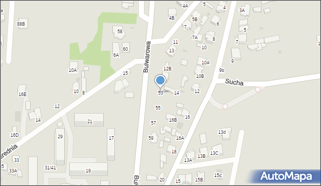 Radom, Bulwarowa, 53, mapa Radomia