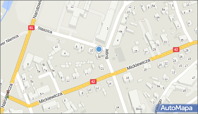 Radomsko, Bugaj, 3a, mapa Radomsko