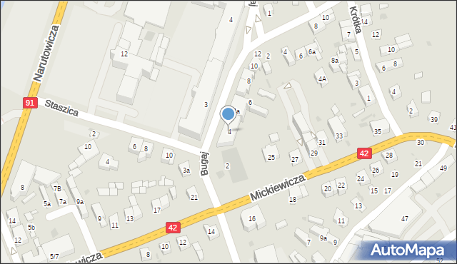 Radomsko, Bugaj, 4, mapa Radomsko