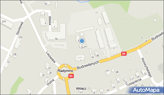 Radymno, Budowlanych, 1A, mapa Radymno