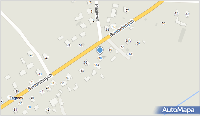Radymno, Budowlanych, 58, mapa Radymno