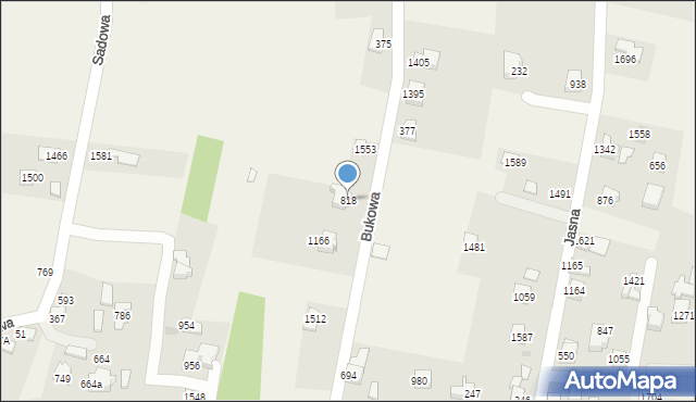 Radziechowy, Bukowa, 818, mapa Radziechowy