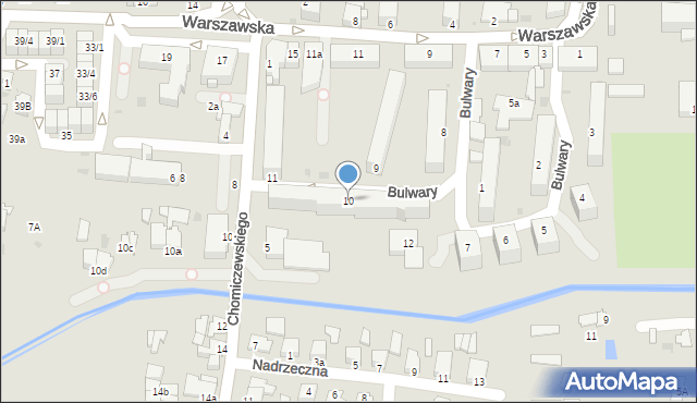 Radzyń Podlaski, Bulwary, 10, mapa Radzyń Podlaski