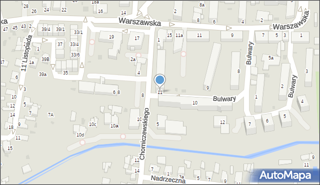 Radzyń Podlaski, Bulwary, 11, mapa Radzyń Podlaski