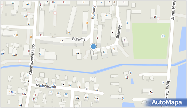 Radzyń Podlaski, Bulwary, 7, mapa Radzyń Podlaski