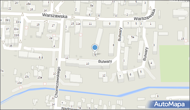 Radzyń Podlaski, Bulwary, 9, mapa Radzyń Podlaski