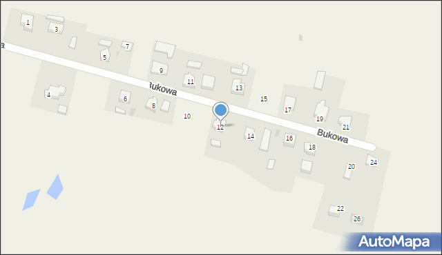 Rajkowy, Bukowa, 12, mapa Rajkowy