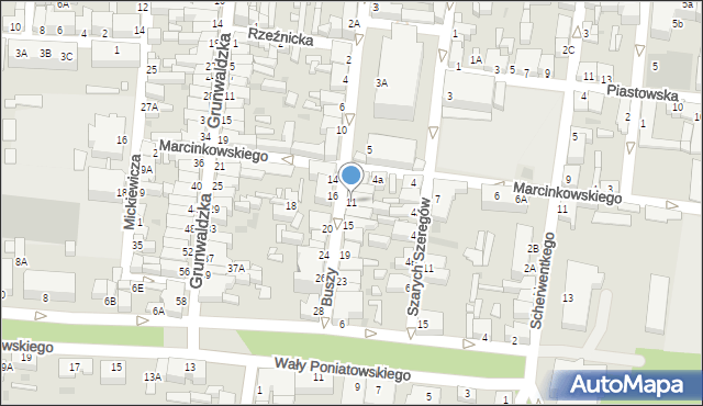 Rawicz, Buszy Ignacego, 11, mapa Rawicz