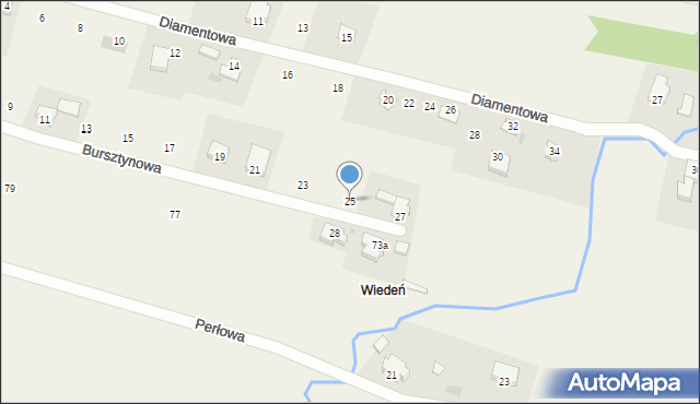 Roczyny, Bursztynowa, 25, mapa Roczyny