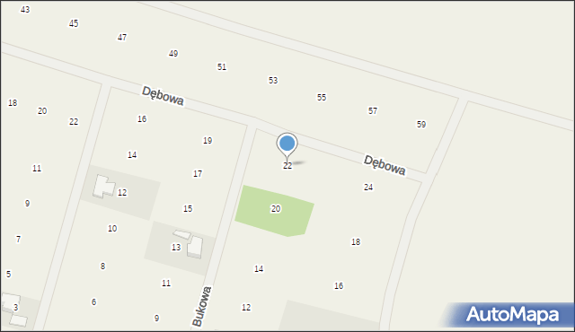 Rogalin, Bukowa, 22, mapa Rogalin