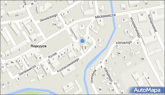 Ropczyce, Bursztyna Władysława, 1, mapa Ropczyce