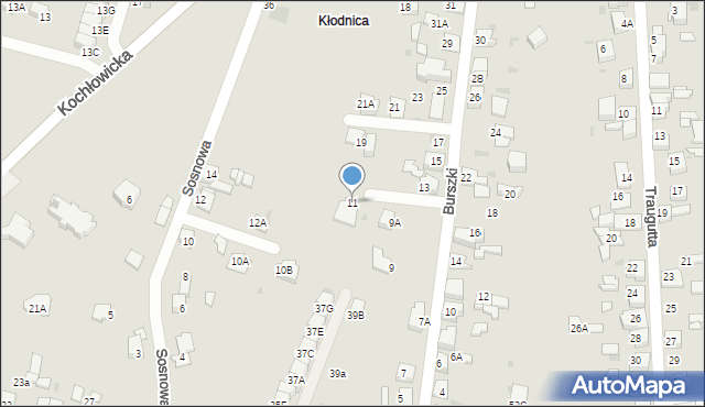 Ruda Śląska, Burszki, 11, mapa Rudy Śląskiej