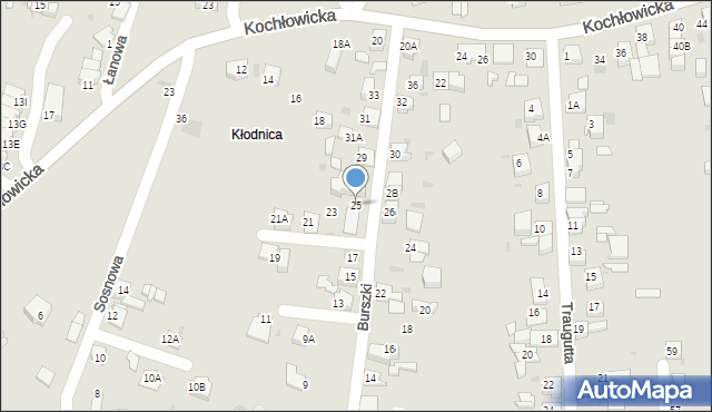 Ruda Śląska, Burszki, 25, mapa Rudy Śląskiej