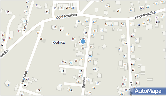 Ruda Śląska, Burszki, 29, mapa Rudy Śląskiej