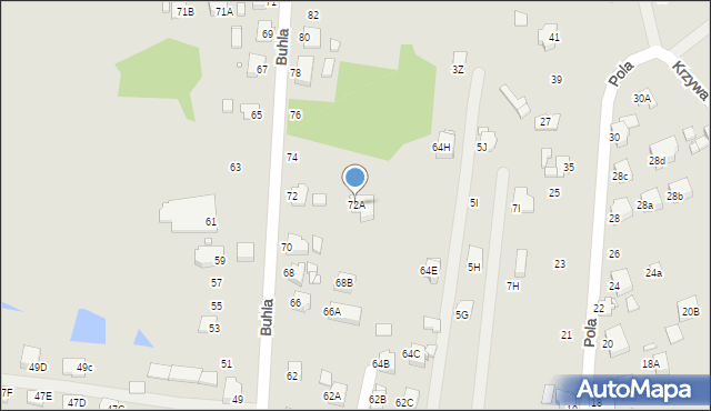 Rybnik, Buhla Maksymiliana, 72A, mapa Rybnika