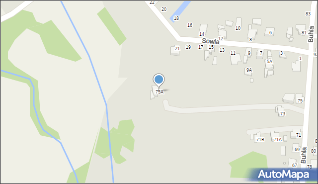 Rybnik, Buhla Maksymiliana, 75A, mapa Rybnika