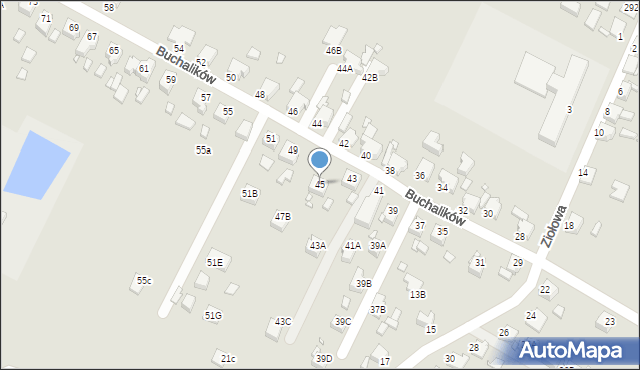 Rybnik, Buchalików, 45, mapa Rybnika