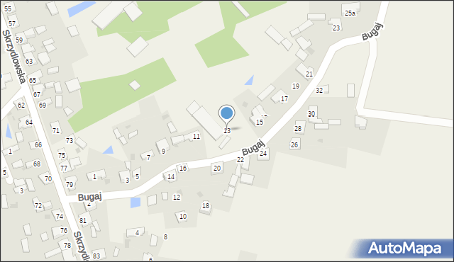 Rzerzęczyce, Bugaj, 13, mapa Rzerzęczyce