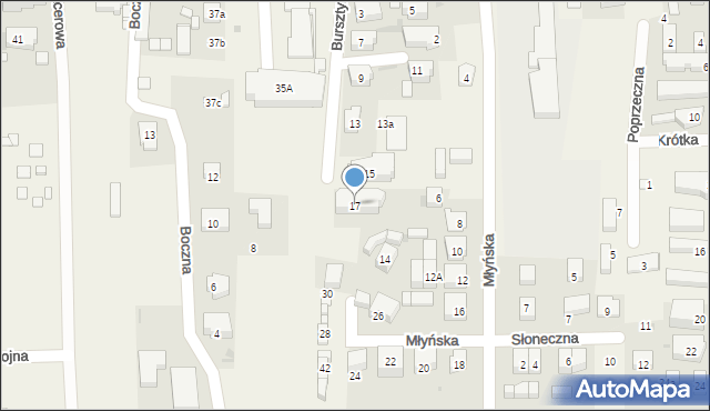 Sarbinowo, Bursztynowa, 17, mapa Sarbinowo