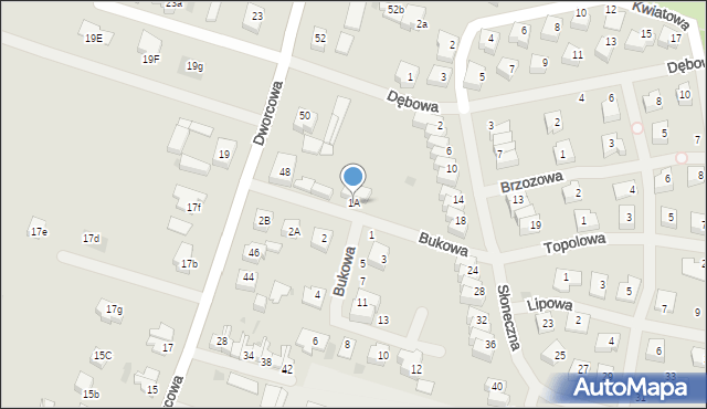 Sianów, Bukowa, 1A, mapa Sianów