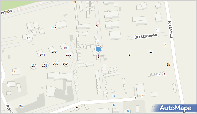 Sianożęty, Bursztynowa, 1, mapa Sianożęty