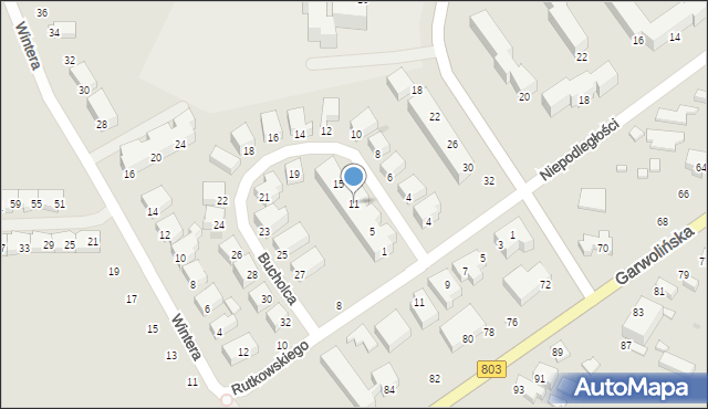 Siedlce, Bucholca Bernarda, 11, mapa Siedlce